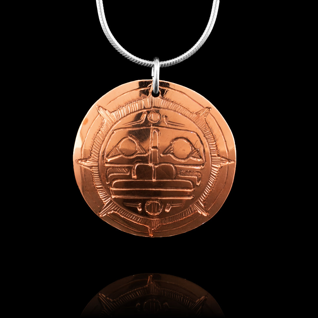 Circle Copper Moon Pendant