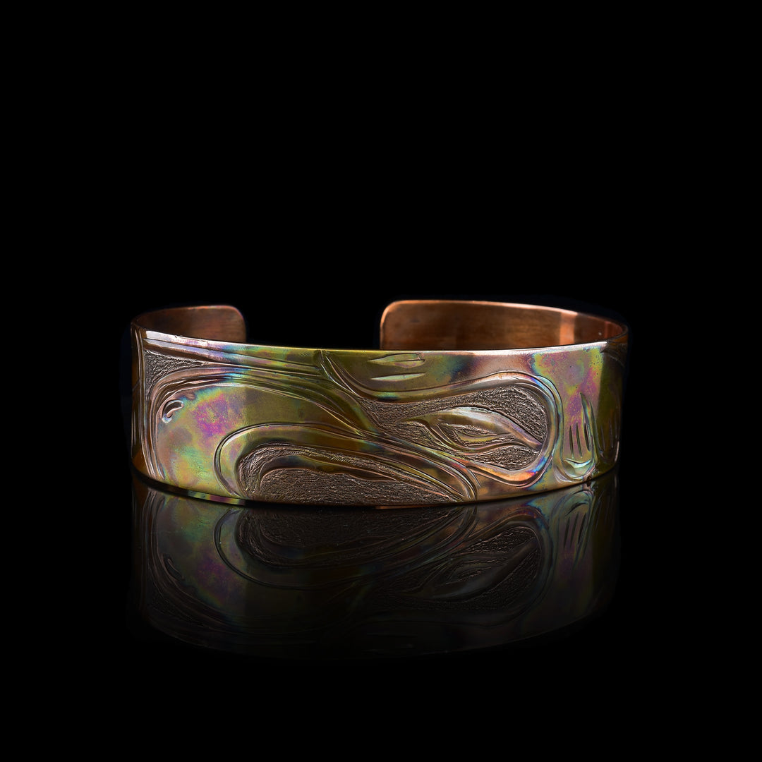Copper Eagle Cuff the legend of the eagle is carved into the copper cuff.
