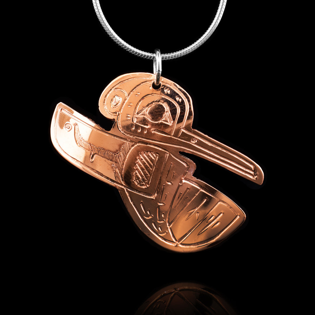 Copper Hummingbird body Cut Out Pendant