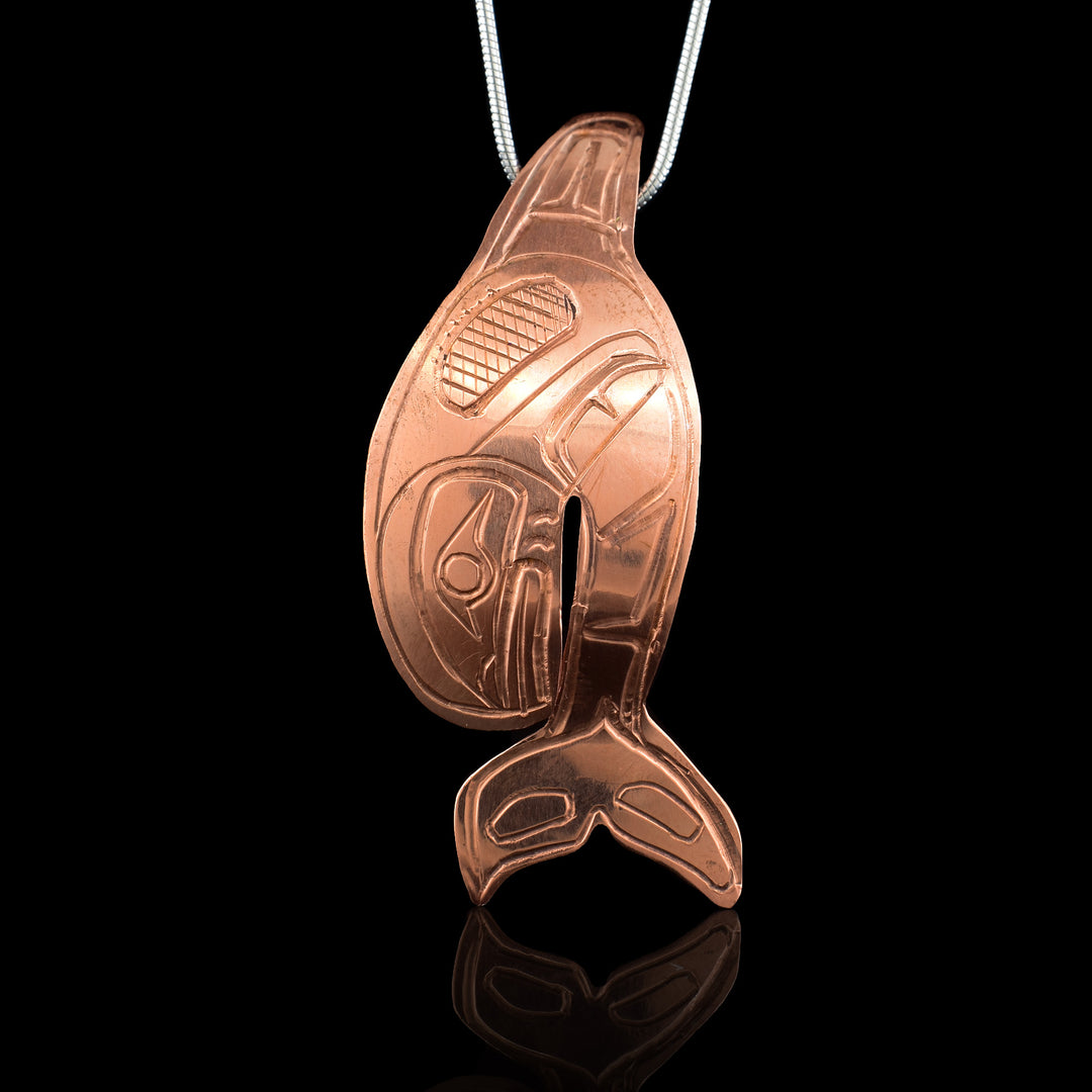 Copper Orca Cutout Pendant