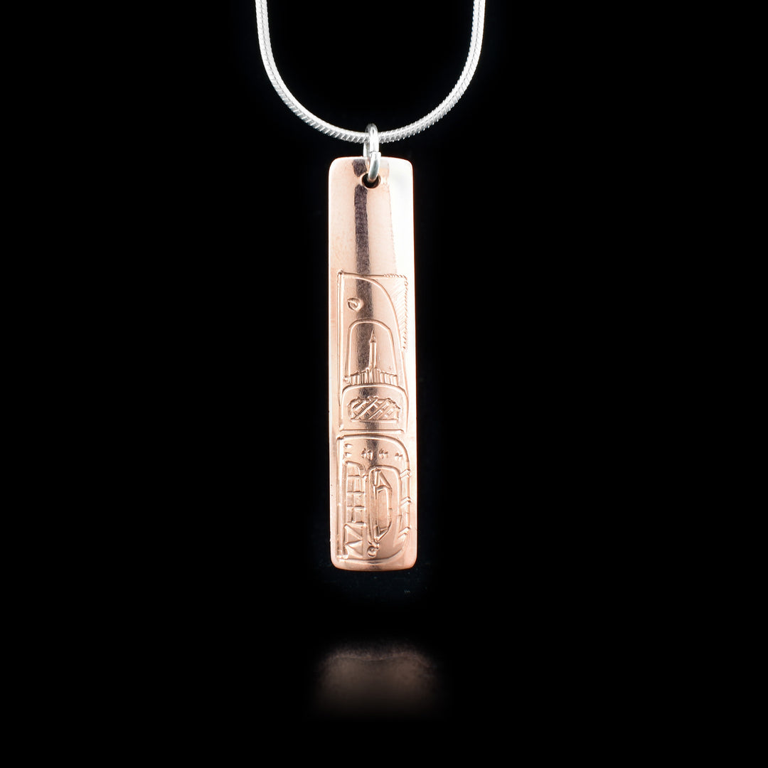 Copper Orca Rectangle Pendant - Artina's Jewellery