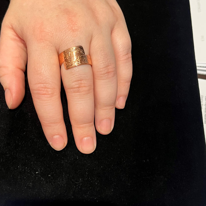 1/4" Double Raven Copper Wrap Ring - Artina's Jewellery