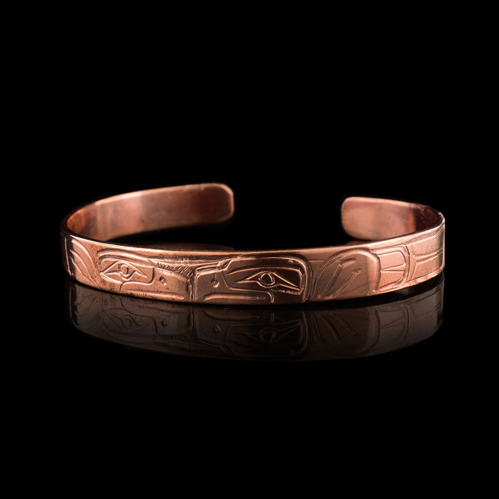 Thin Copper Double Eagle Cuff Bracelet