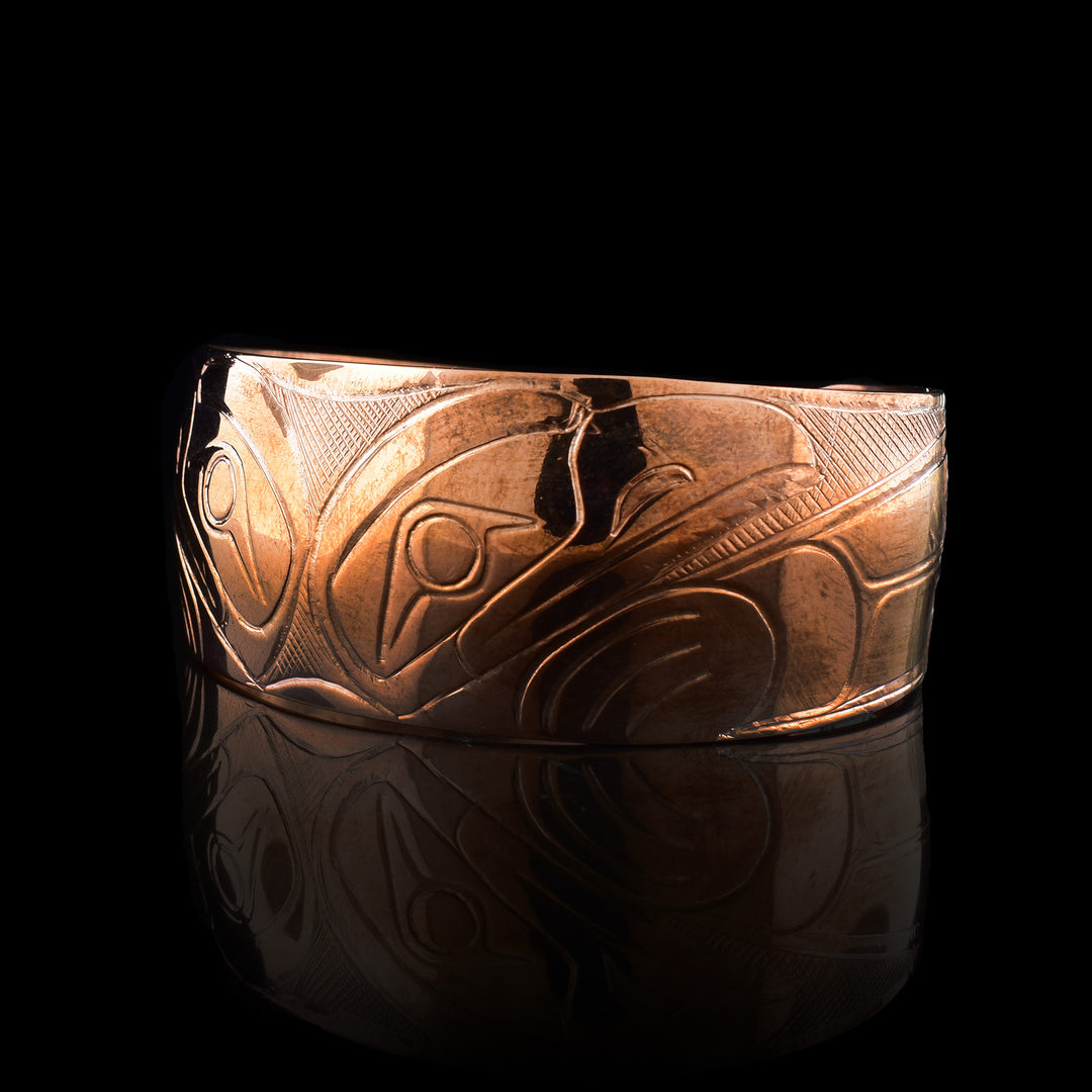 Wide Raven Copper Cuff Bracelet