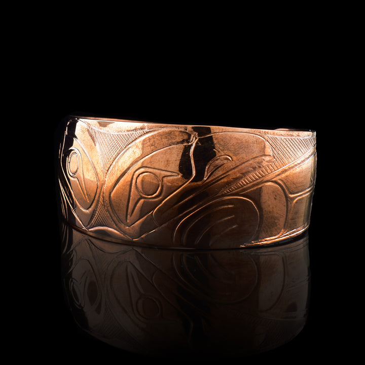 Wide Raven Copper Cuff Bracelet