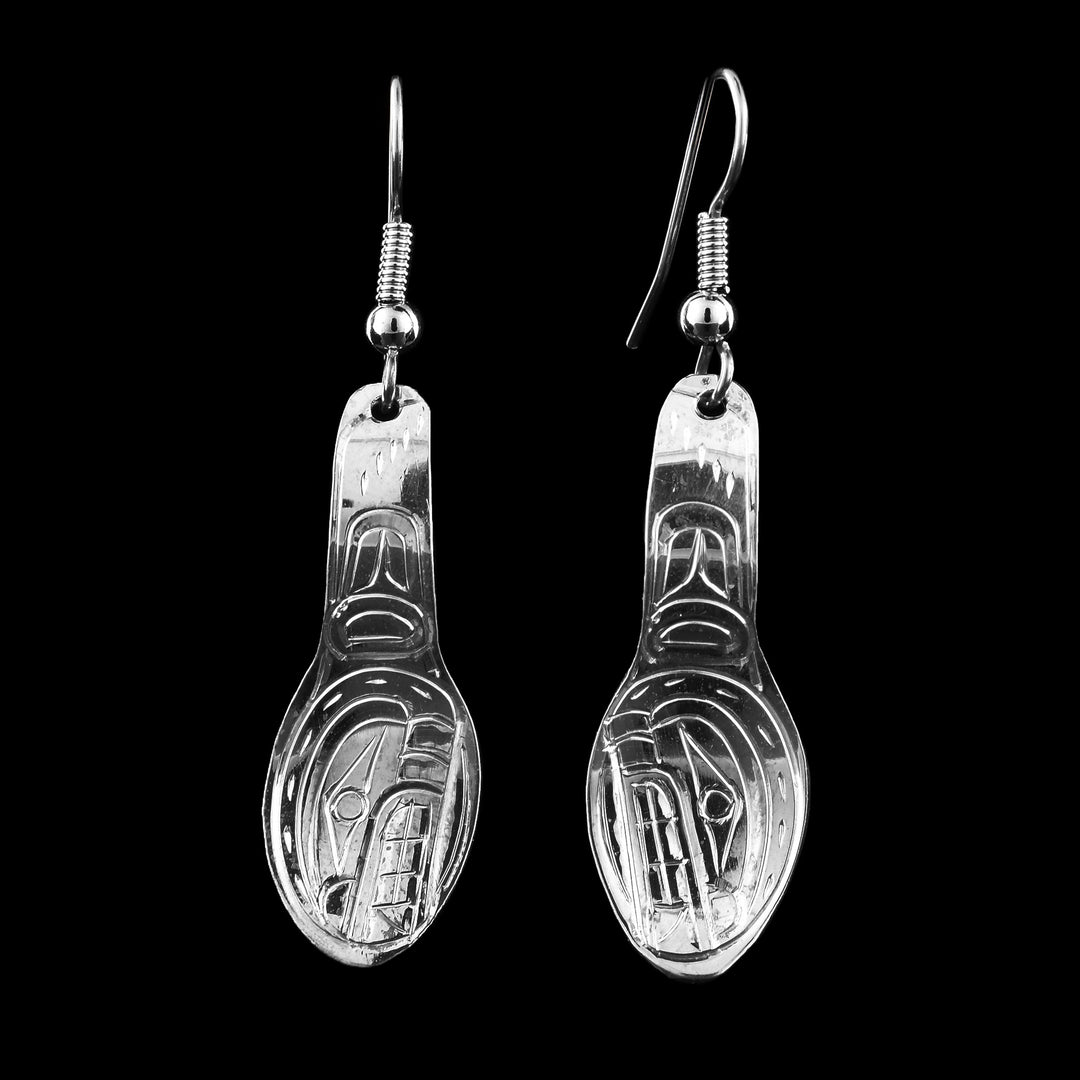 Dangling Orca Sterling Silver Spoon Earrings
