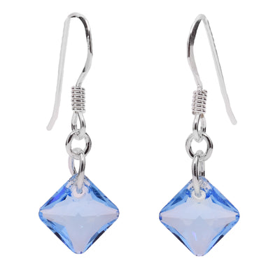 Sterling Silver and Light Blue Crystal Earrings - Artina's Jewellery