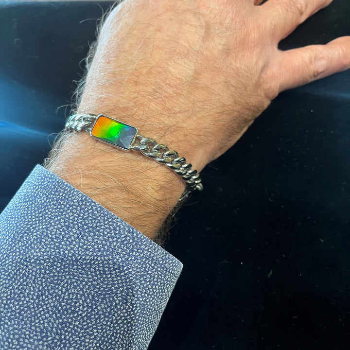 Ammolite Stainless Steel Chain Bracelet - Artina's Jewellery