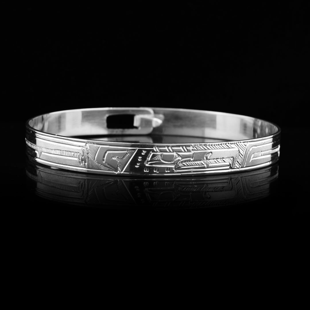 5/16" wide Sterling Silver Eagle Clasp Bracelet
