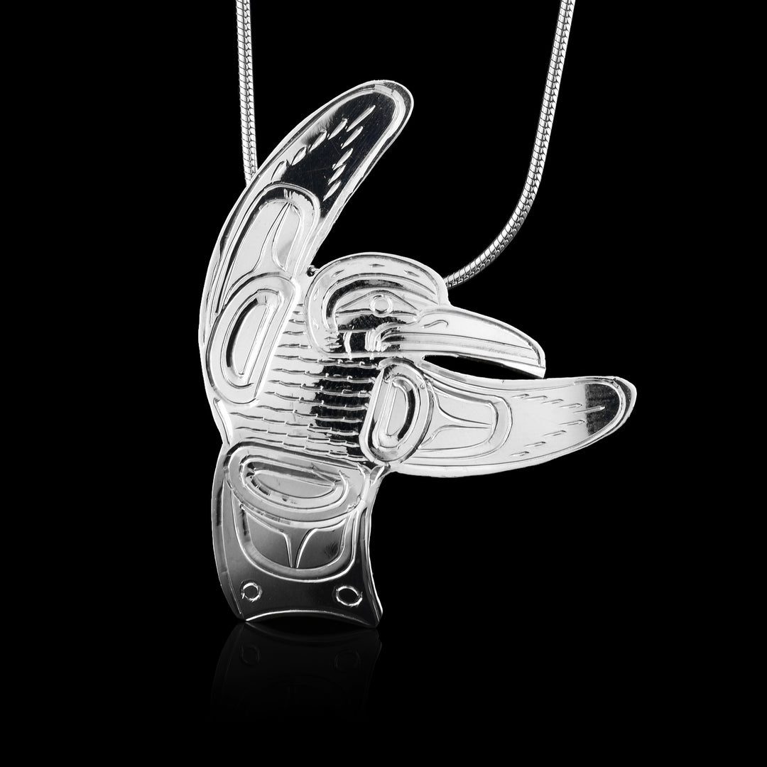 Flying Hummingbird Sterling Silver Pendant