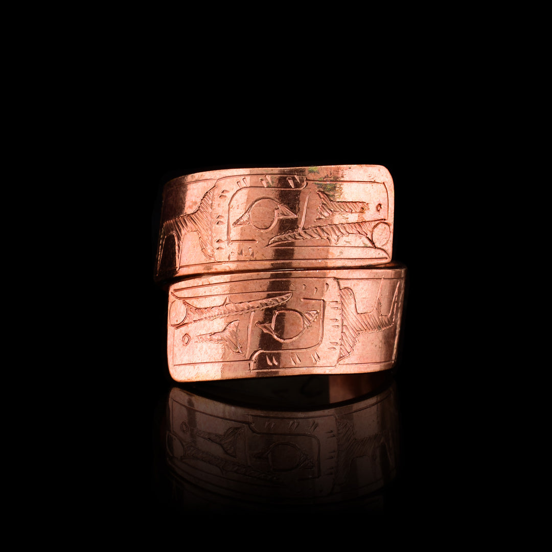 Copper Double Raven Wrap Ring