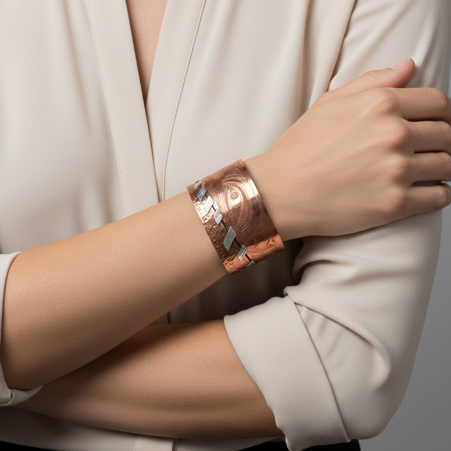 3" Sterling Silver and Hummingbird Statement Bracelet - Artina's Jewellery