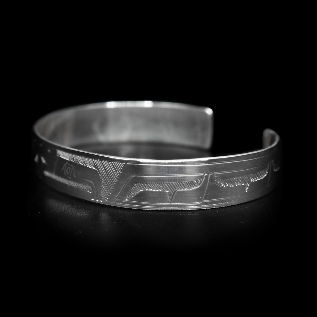 Dainty 3/8" Sterling Silver Eagle Cuff Bracelet - Artina's Jewellery