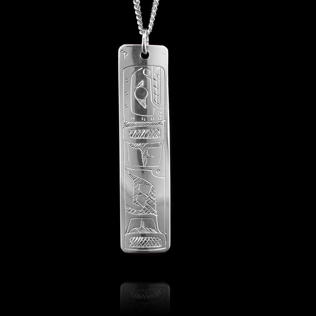 Thin Rectangle Hummingbird and Orca Pendant - Artina's Jewellery