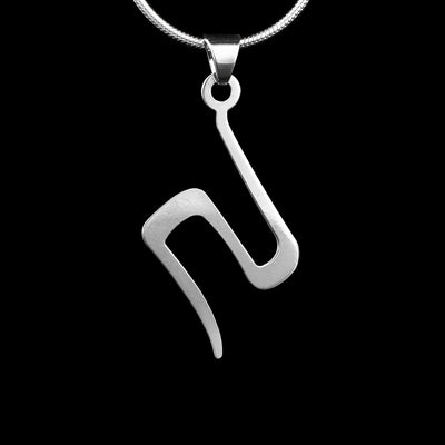 These sterling silver pendants are thin, drop down and have a zig zag shape to them. The ends of the zig zags are squared off. The piece represents a Haida Gwaii charcter.