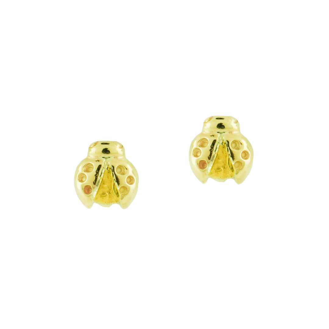 Gold Nugget Ladybug Stud Earrings