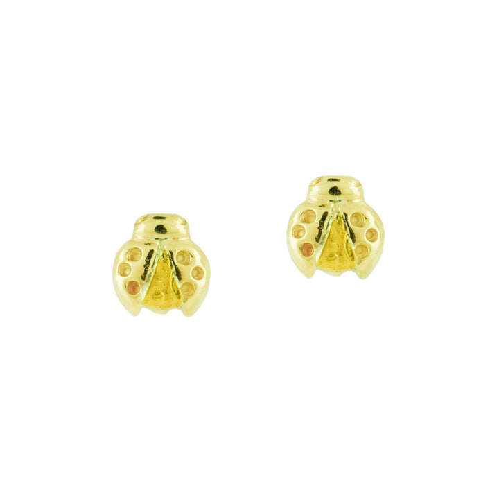 Gold Nugget Ladybug Stud Earrings