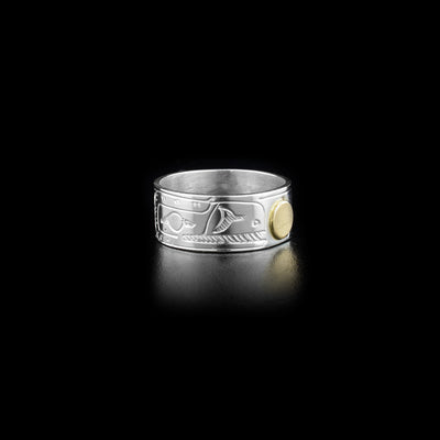 Gold and Silver 1/4" Raven Ring - Artina's Jewellery