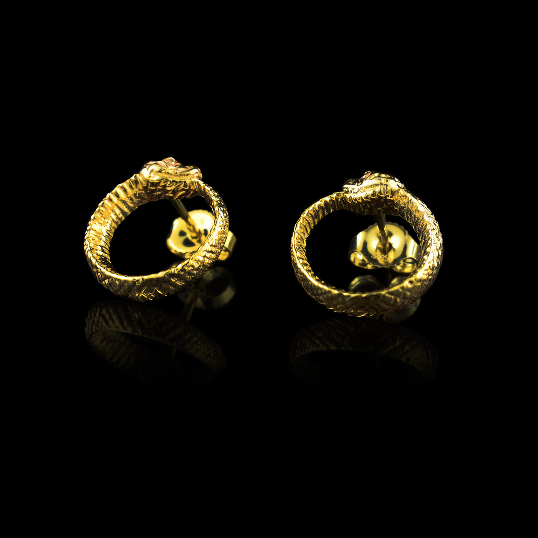 Gold Snake Studs