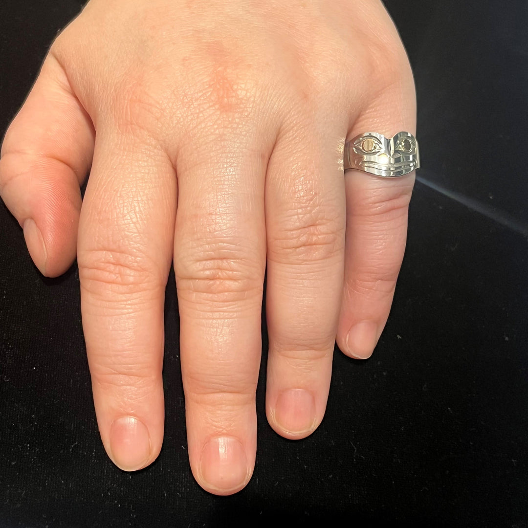 Wide Gold and Silver Frog Ring - Artina's Jewellery