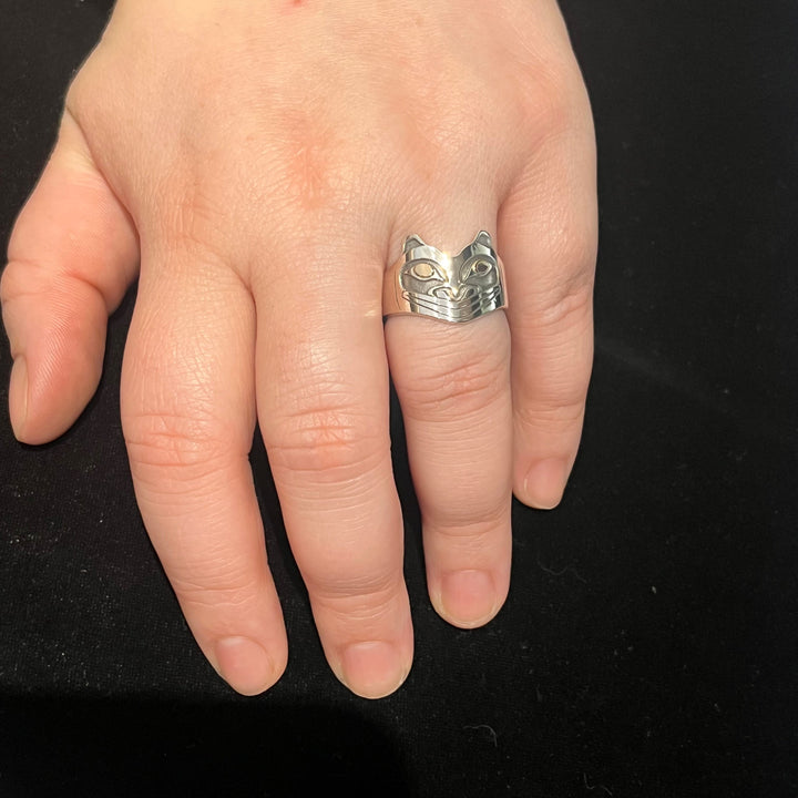 Bear Gold and Silver Ring Wide - Artina's Jewellery