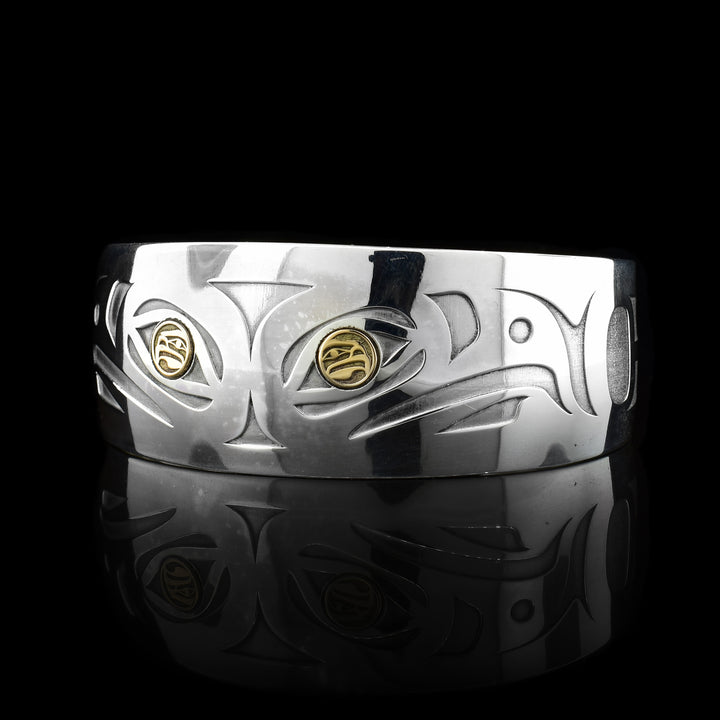 3/4" Silver and Gold Eagle Bracelet Cuff - Artina's Jewellery