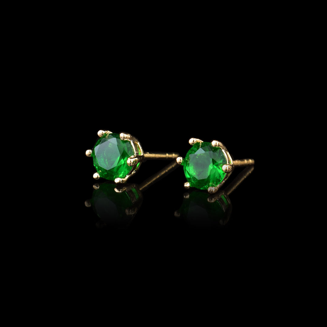 Green Gem Stud Earrings