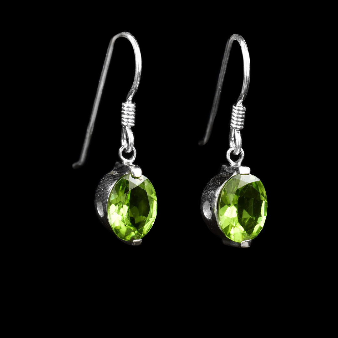 Green Peridot Dangle Earrings