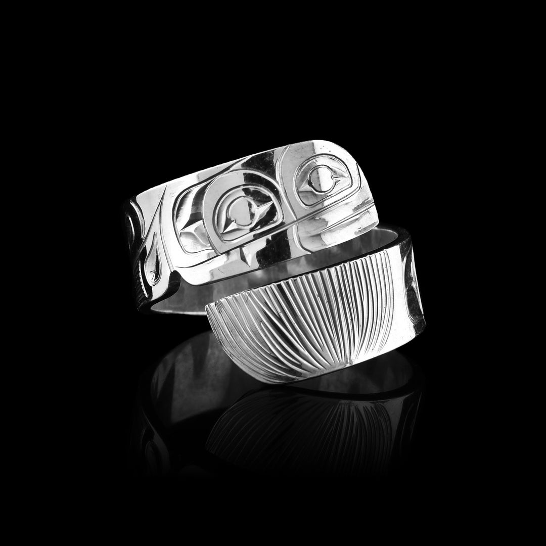 Sterling silver halibut wrap ring