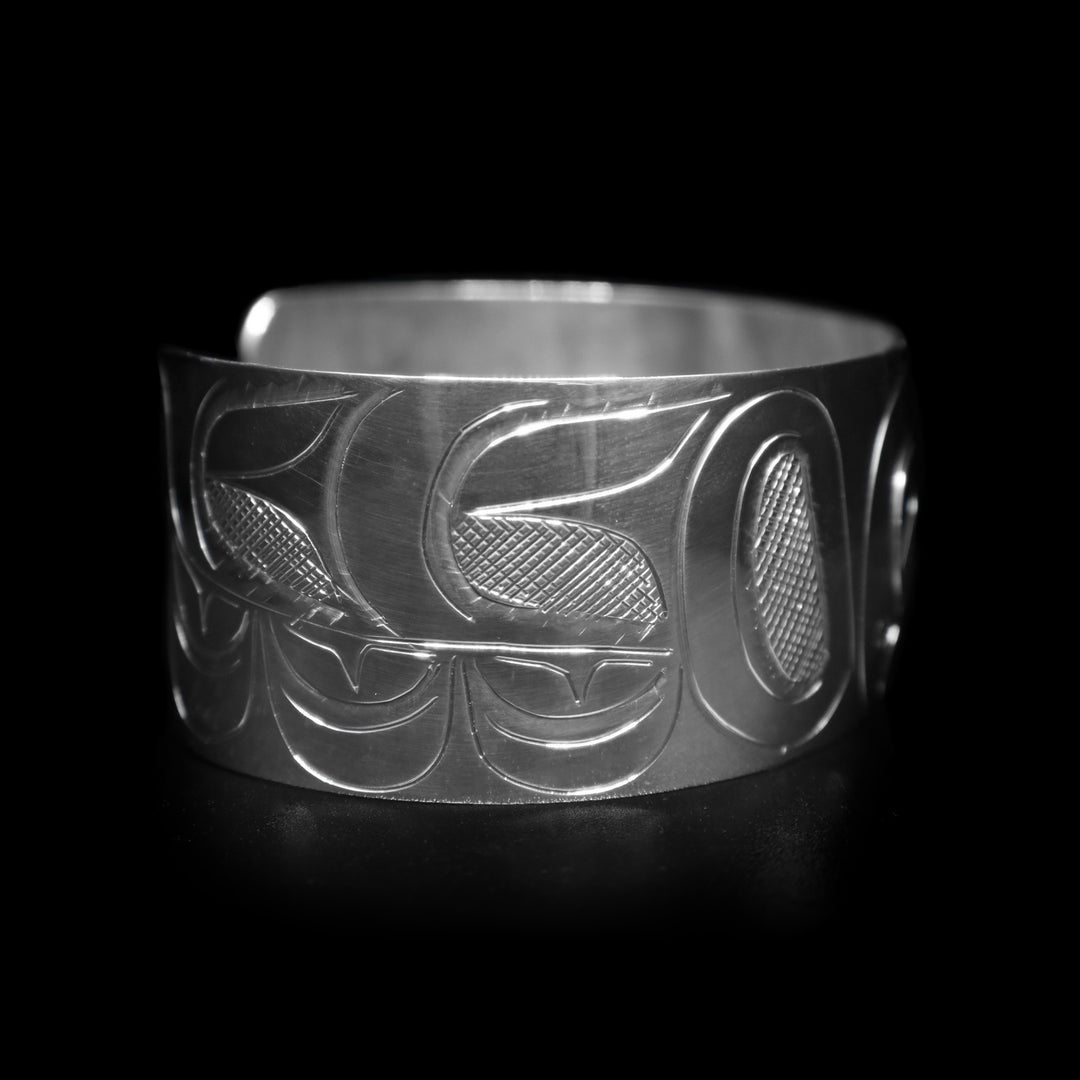 Eagle Silver Wide Cuff Bracelet 1" - Artina's Jewellery