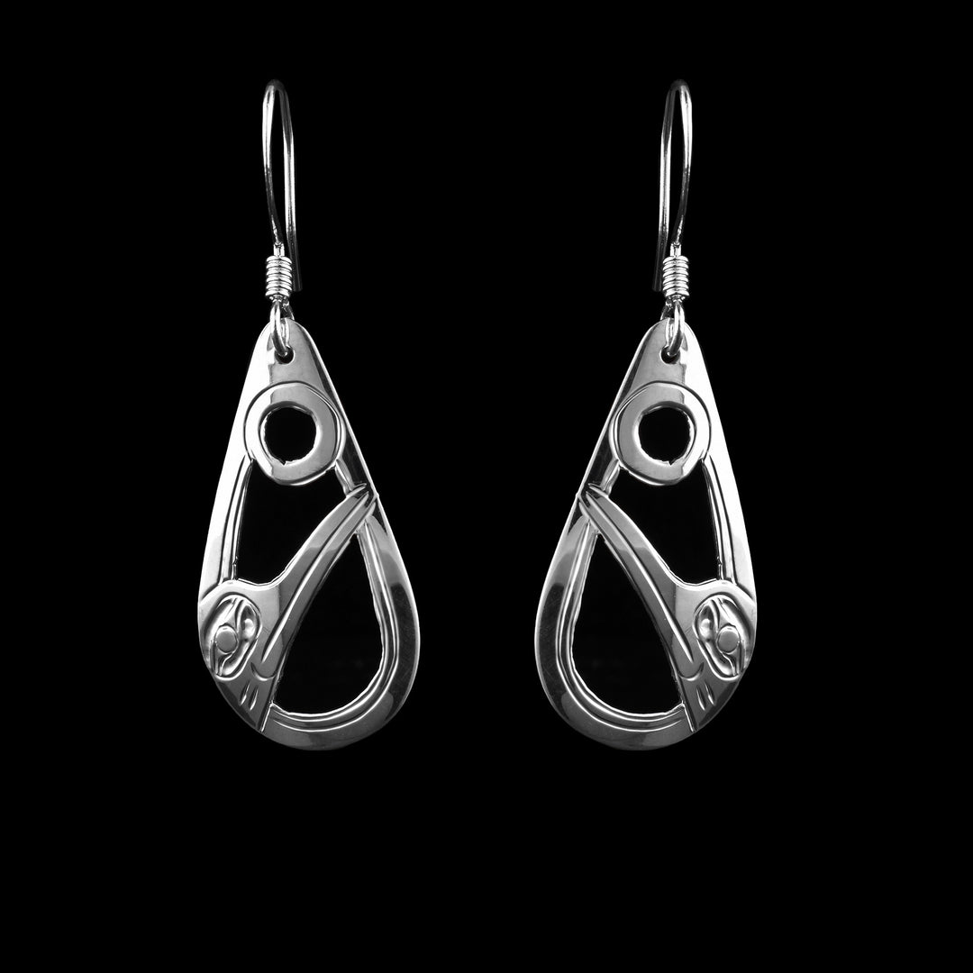 Hummingbird Teardrop Sterling Silver Earrings