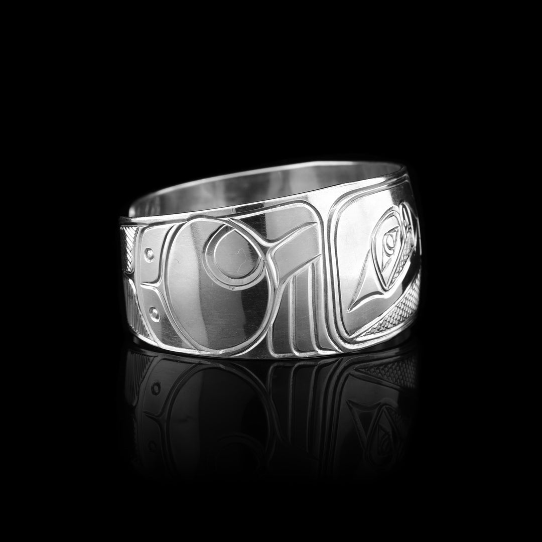 Wide Silver 1" Double Eagle Bracelet Cuff