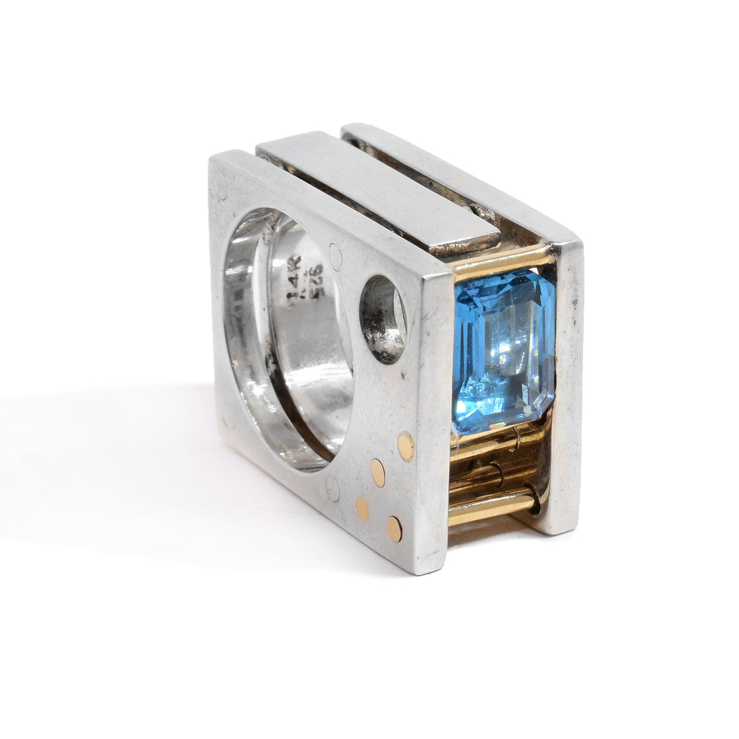 Topaz square ring top