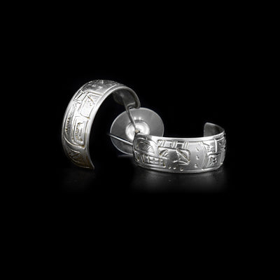 Sterling Silver 1/4" Bear Hoops - Artina's Jewellery