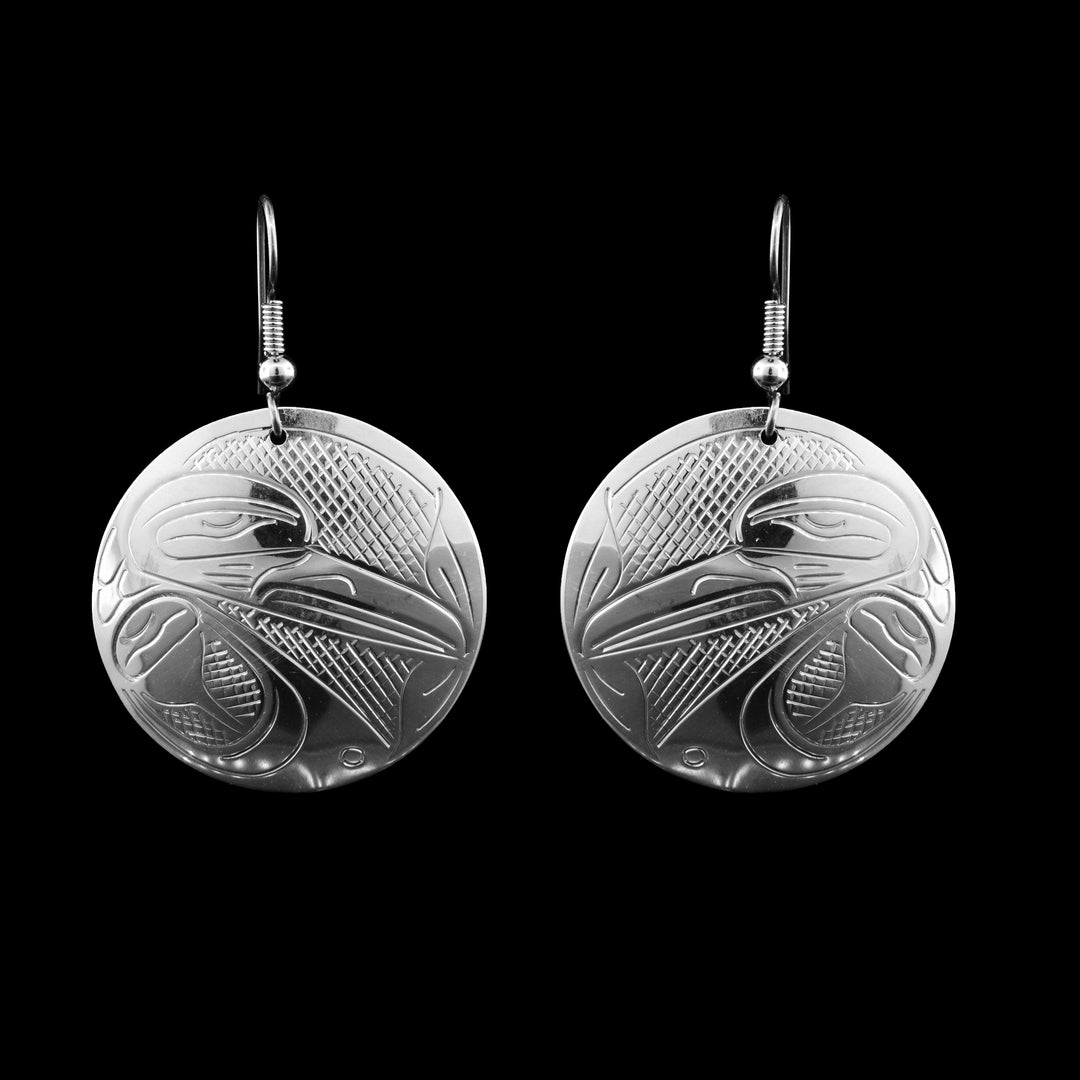 Made with sterling silver these Large Circular Hummingbird Earrings are handcrafted with the legend of the hummingbird.