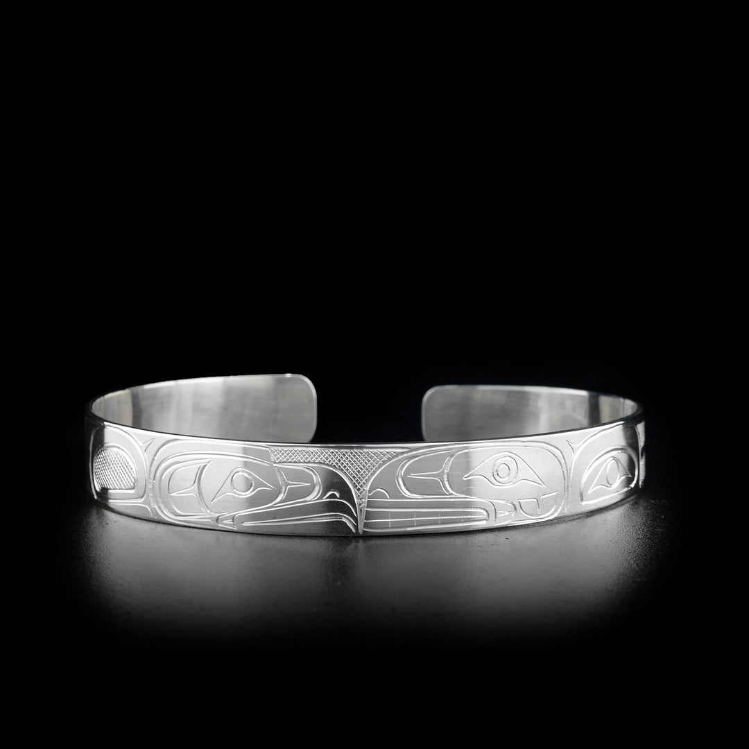 Large Size 3/8" Orca and Eagle Cuff - Artina's Jewellery