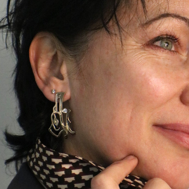 Bronze & Diamond Raven Earrings - Artina's Jewellery