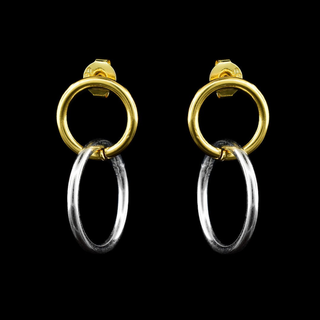 Mixed Metal Chain Dangle Earrings