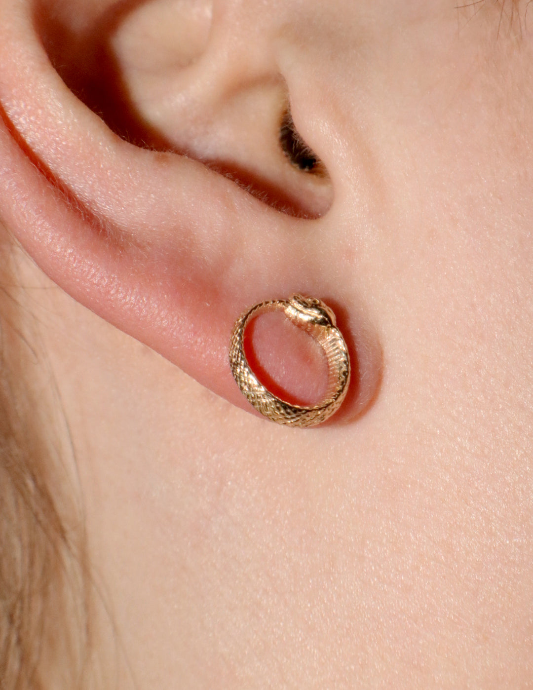 Gold Auroboros Snake Studs - Artina's Jewellery