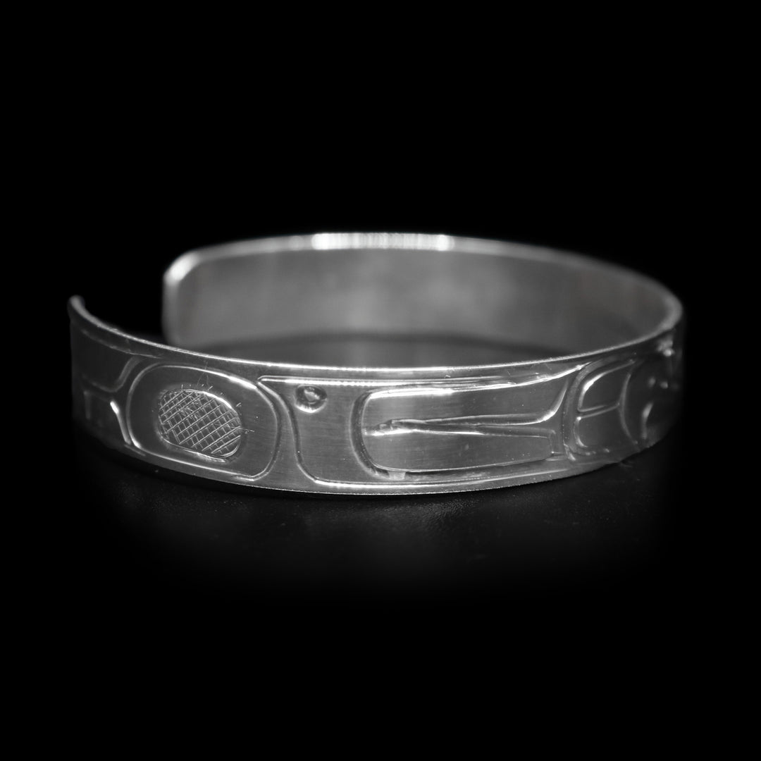 Dainty 3/8" Sterling Silver Eagle Cuff Bracelet - Artina's Jewellery