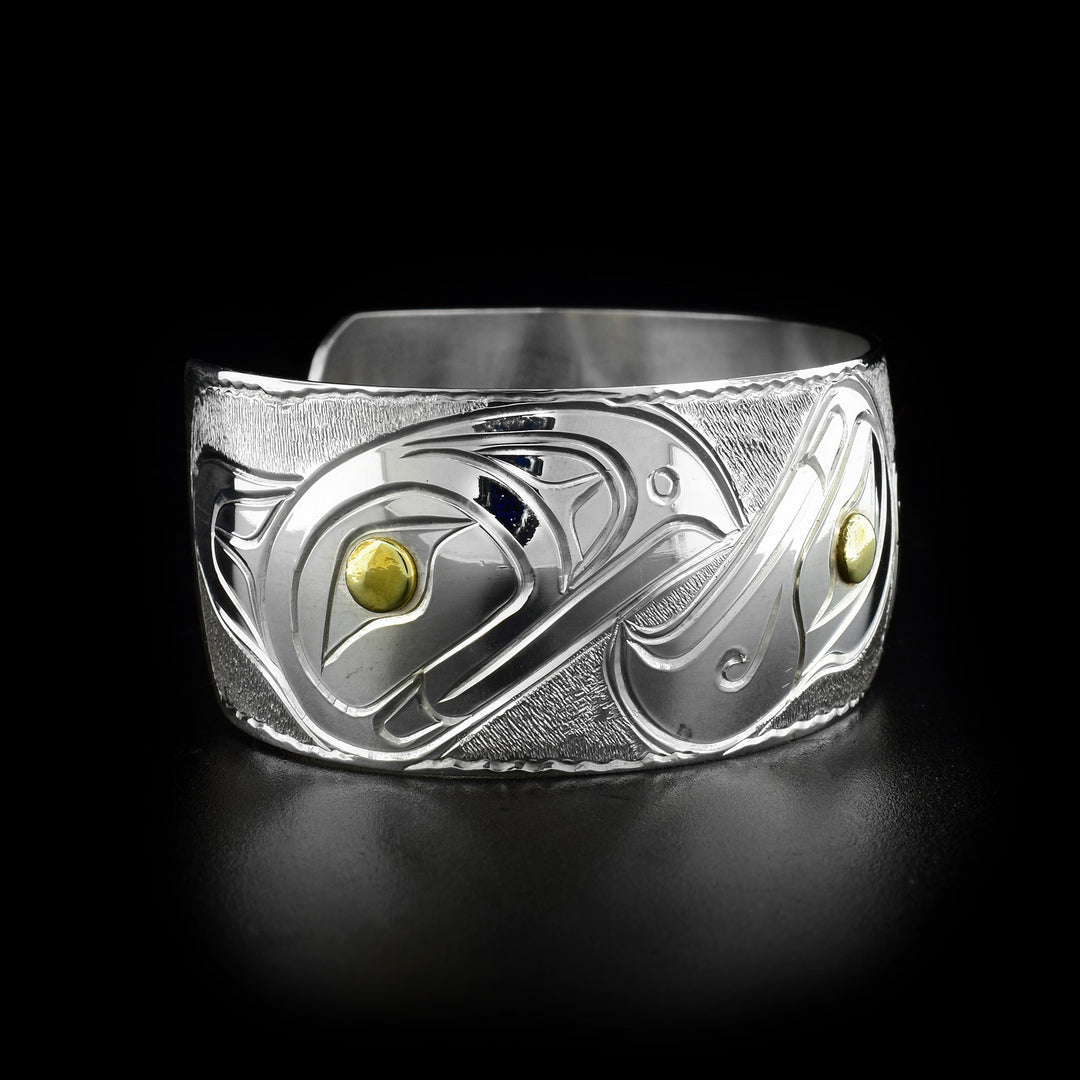 Right side of bracelet featuring the raven.