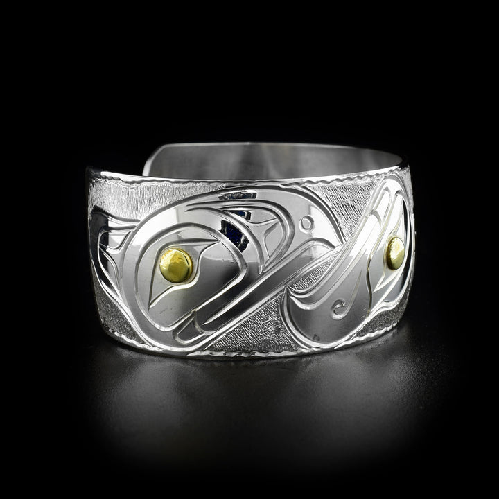 Right side of bracelet featuring the raven.