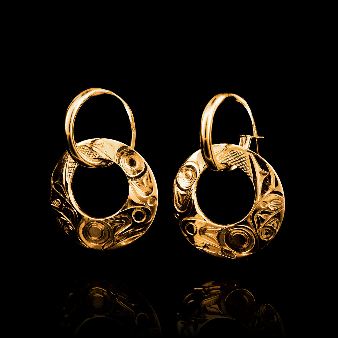 These Orca 10k Gold Sleeper Earrings