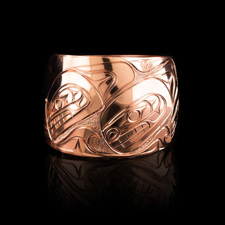 Orca Pod Copper Bracelet Cuff this thick cuff is made with the indigenous cuff bracelet made from copper