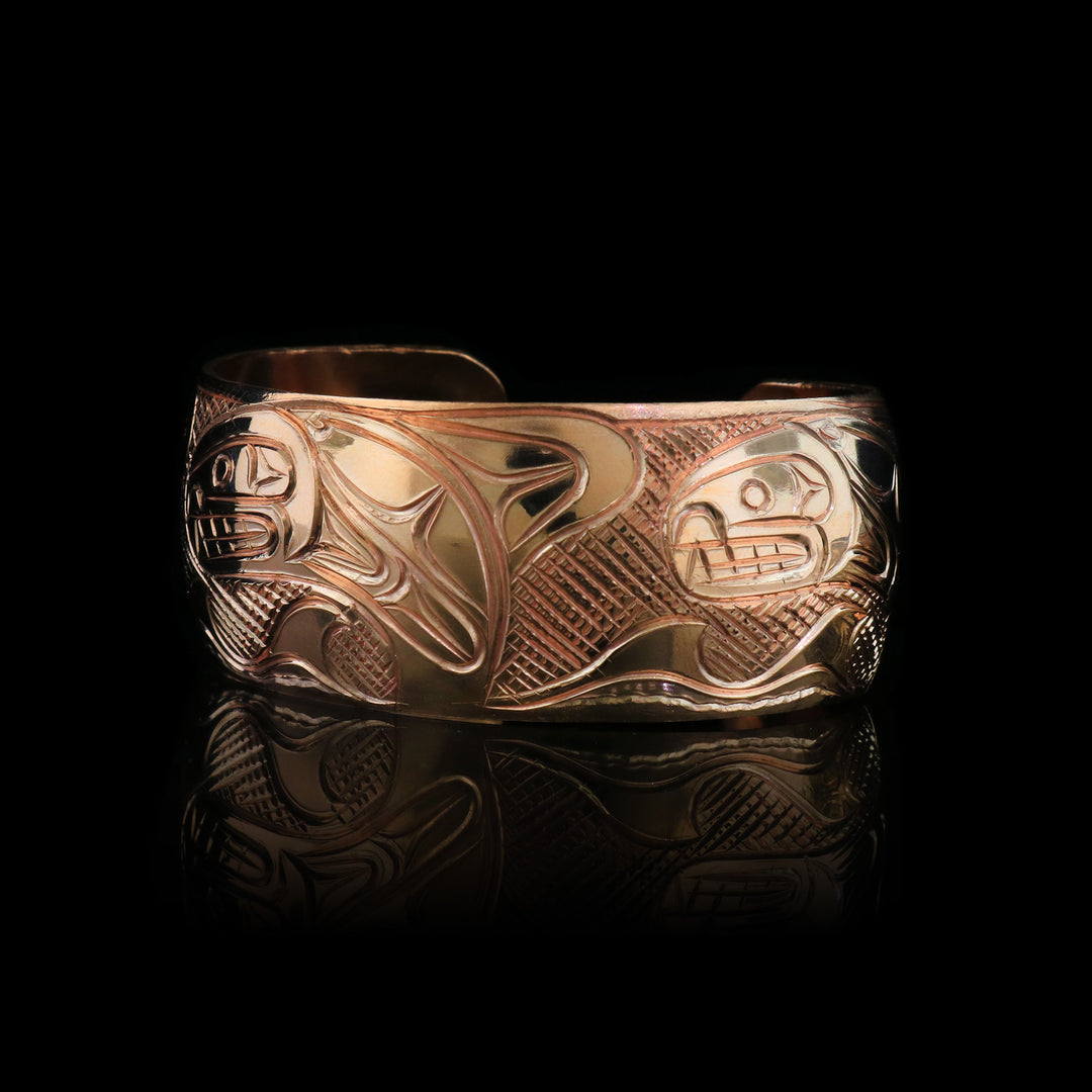 Orca Pod Copper Cuff Bracelet