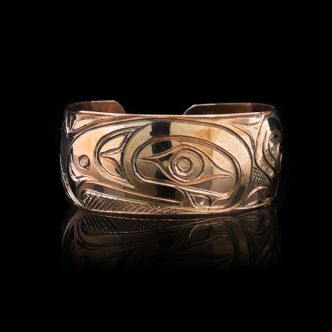 Orca and Eagle Copper Cuff Bracelet
