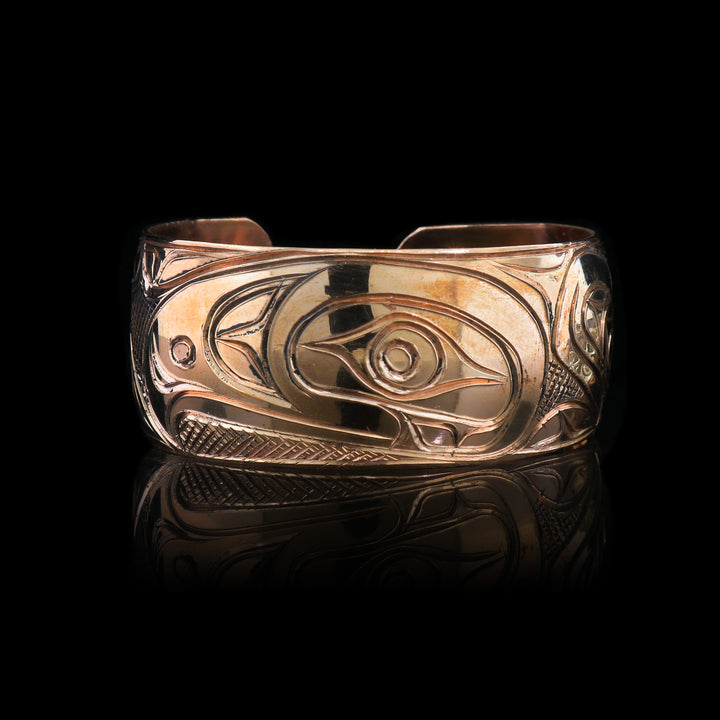 Orca and Eagle Copper Cuff Bracelet