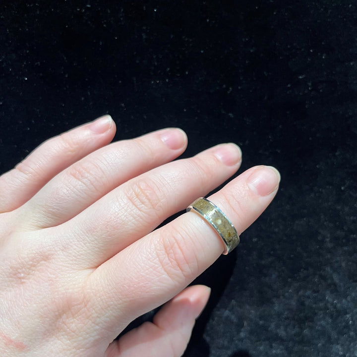 Sterling Silver 1/4" Mens Amber Ring - Artina's Jewellery