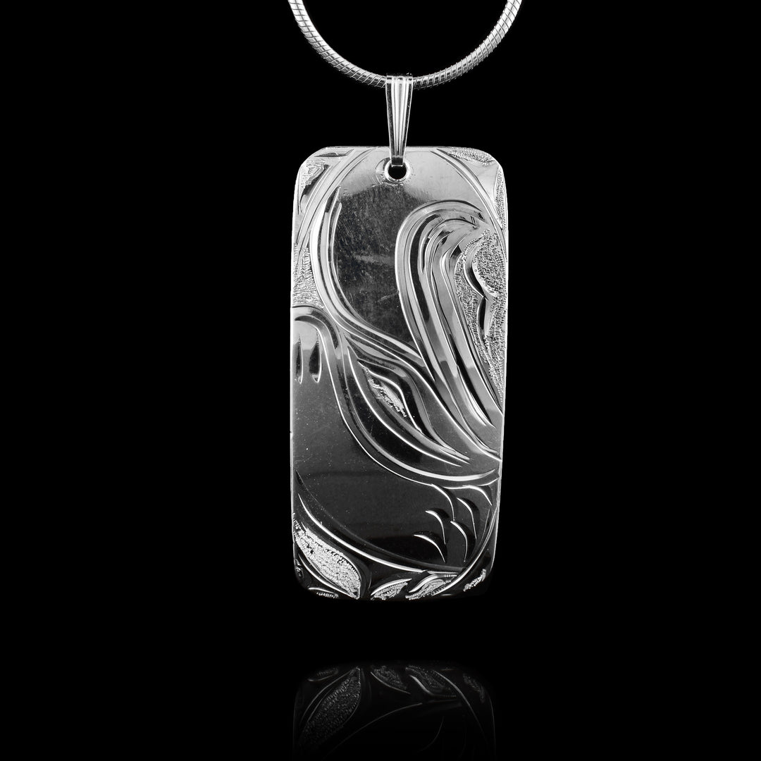Rectangular Sterling Silver Eagle Pendant