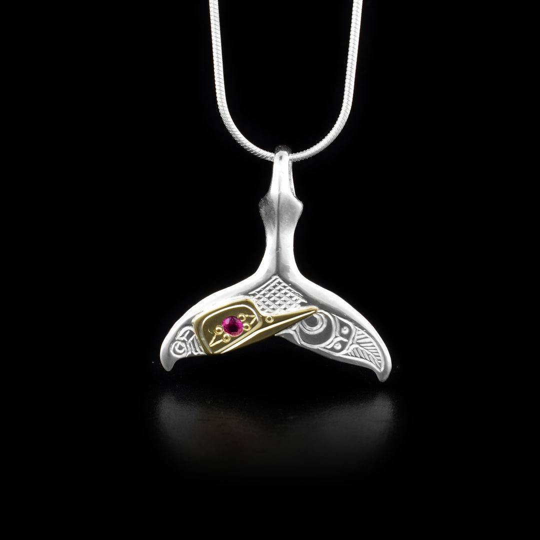 Gold whale tail pendant top